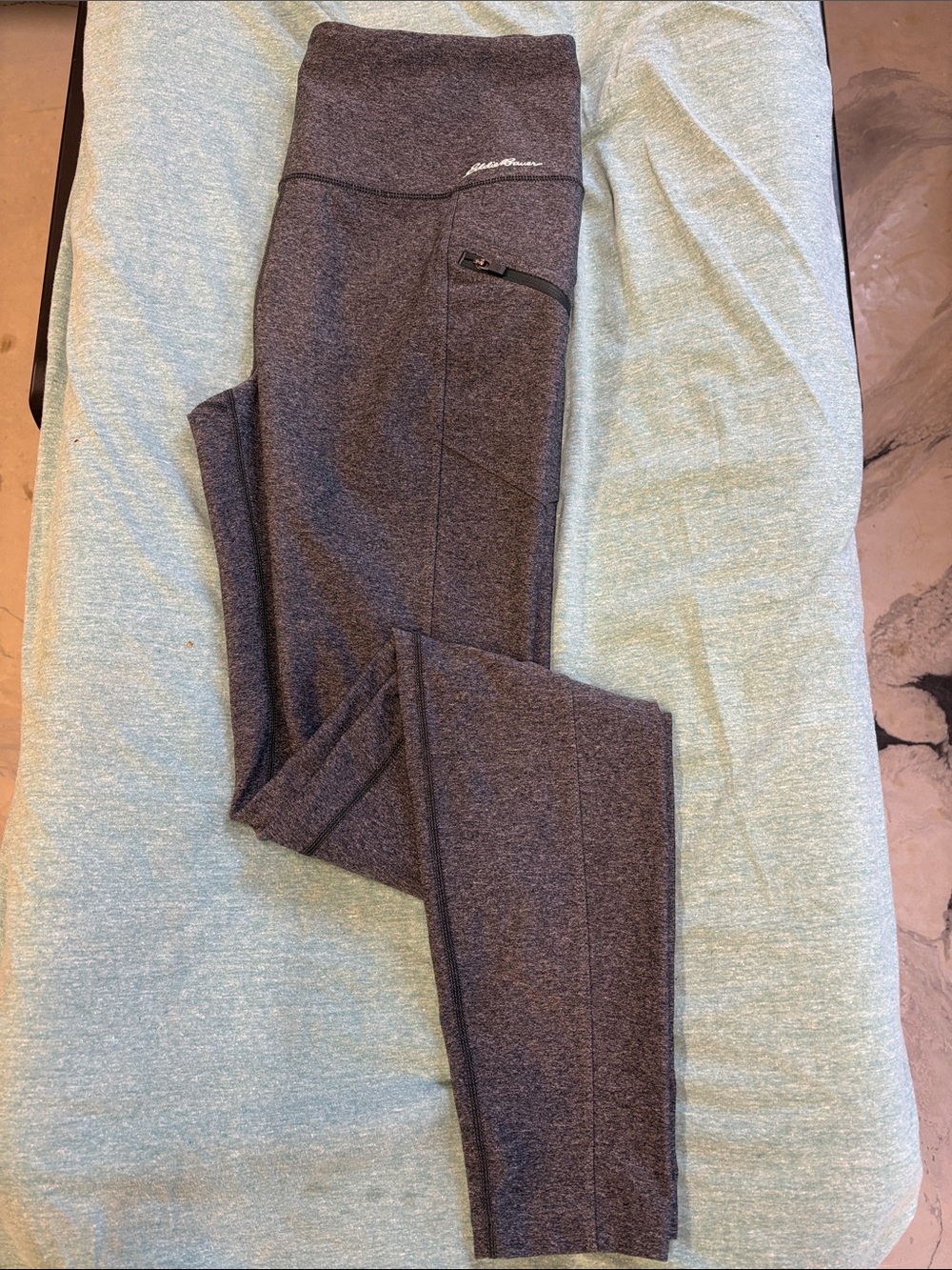 Charcoal Gray Zip Pocket Leggings Sz MT